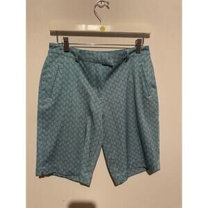 Lady Hagen Bermuda Shorts Green‎ Geometric Golf Tennis Sz 4